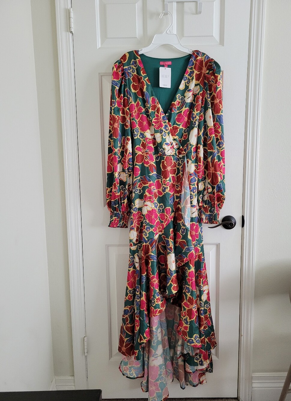 NWT High-Low Green Floral Dress